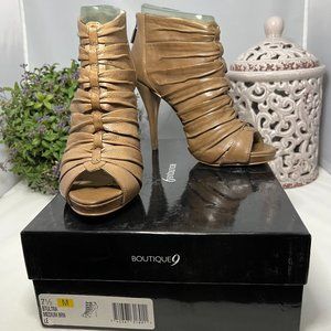 Boutique 9 Leather Knotted Ankle Booties - NEW